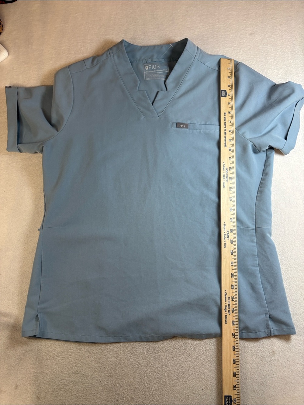 FIGS Women’s Slate Blue V‑Neck Scrub Top
